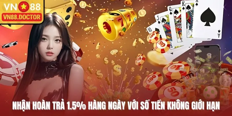 Nhận hoàn trả 1.5% hàng ngày với số tiền không giới hạn